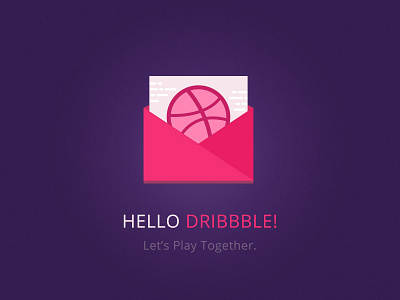 Hello Dribbble！ basketball debuts dribbble envelop icon invite