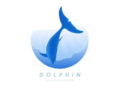 DOLPHIN animal dolphin flat illustration texture water