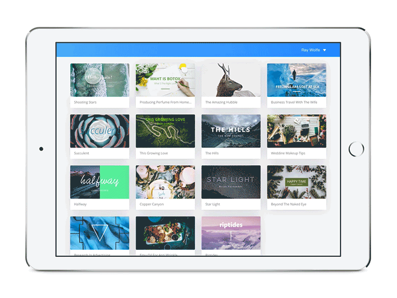 Content Show Animation animation app ipad ui