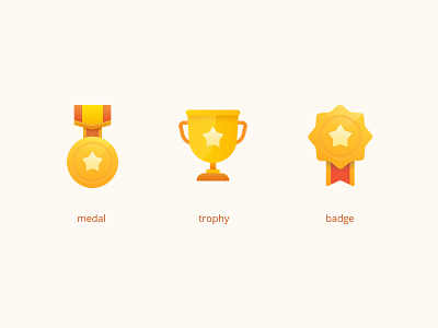 Medal！Trophy！Badge！ badge icon illustration medal trophy