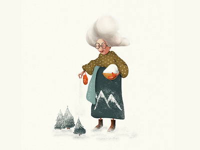 Madame L'hiver character character design digital illustration photoshop