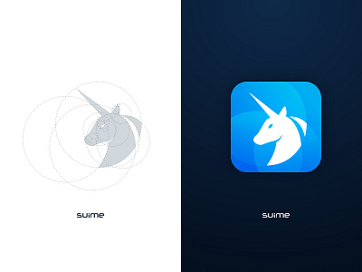 Unicorn iOS Icon icon ios line logo minimalistic unicorn