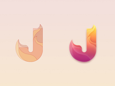 J gradient illustration j letter logo type