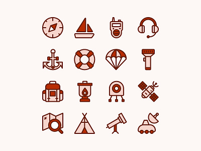 Adventure Equipment Icon Set