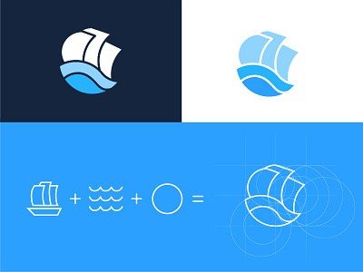 Sailing Boat boat icon logo logomark ocean sailboat sailing ship