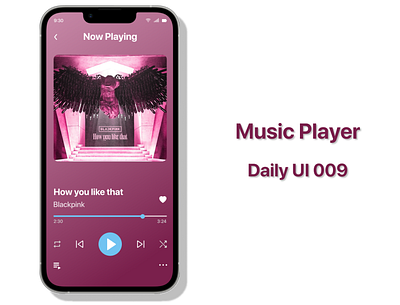 DailyUI 009 Music player blackpink dailyui music player ui