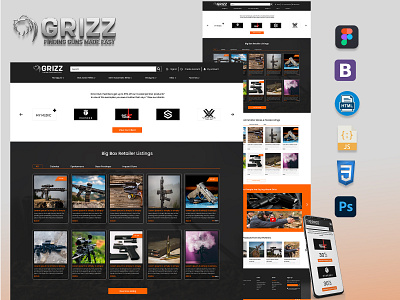 Grizz Website design designing grizz site gun gun website mockup ui ux website