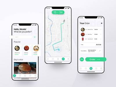 Concept for food delivery app app application design burger cart clean delivery app desktop dribbble ecommerce food interface ios map menu mobile search sell sketch ui ux ui