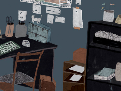 Old desk illustration ink pencil photoshop textures