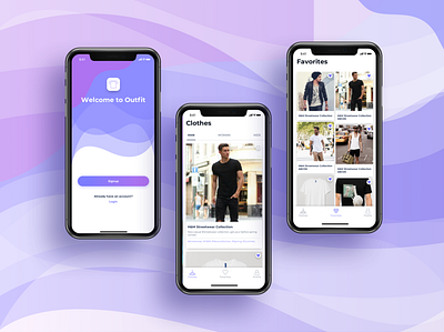 outfit App branding design illustration ui ux vector