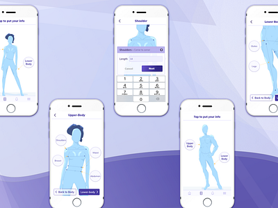 Body Measurement App app design identity illustration illustrator minimal ui ux uxui vector web