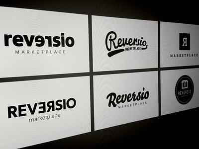 Reversio Marketplace Branding branding clean design logo logo design marketplace script shop simple vintage