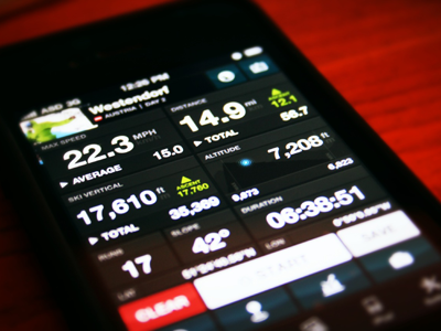 Ski Tracking App analytics grey ios iphone skiing snowboarding statistics stats