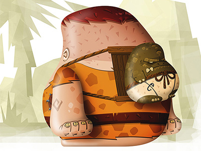 Stone Age Dude Back illustration photoshop stone age concept art digital art