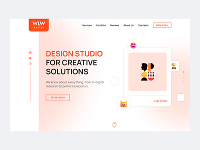 Studio design website adaptive agency card ui clean clean website feature gradient header logo menu minimal product design service typography ui ui ux user experience ux web website