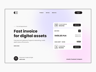 Finance landing page