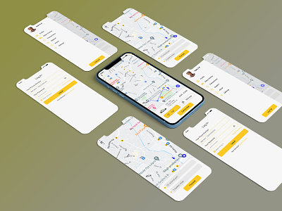 application. Car ride app Order app figma illustration product design ui ux