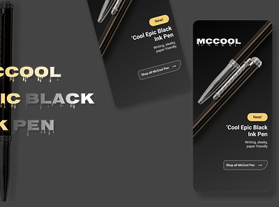 MCCOOL Epic Black Ink Pen app branding design typography ui ux