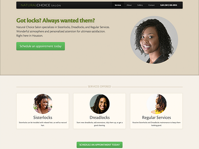 Natural Choice Salon fluid interface design layout minimal mobile responsive salon simple ui user interface ux web web site