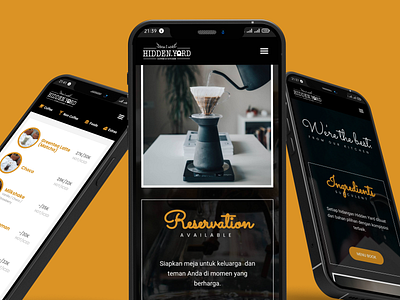 Hidden Yard Web Cafe Mobile Preview #2 beverage blockchain company profile crypto cryptocurrency food landing page nft web design