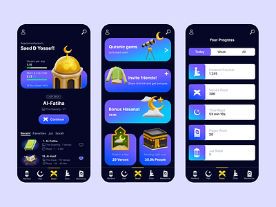 Quranly Mobile App Redesign Homepage app app redesign illustration ios mobile app product design ui ui design ux visual design