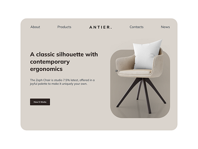 Antier Hero Section UI Design Web #1 company profile furniture armchair graphic design junior ui designer product design ui ui design ui designer uiux ux design ux designer ux research visual design web design