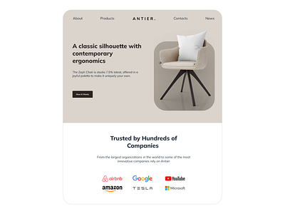 Antier Hero Section UI Design Web #2 armchair company profile furniture graphic design junior ui designer product design ui ui design ui designer uiux ux design ux designer ux research visual design web design