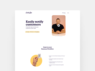 Website design for OrderBee design interface startup ui