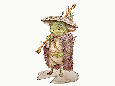 Frog traveler illustration
