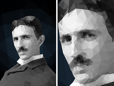 Nikola Tesla Polygon Portrait drawing illustration nikola photoshop polygon portrait tesla