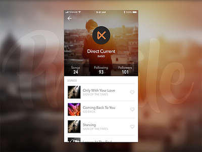 User Profile app dailyui design ios mobile music sketch ui user experience user interface user profile ux