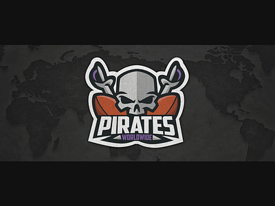 Pirates Worldwide Logo Design american football design flat logo nfl pirates skull sword worldwide