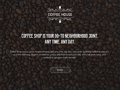 Coffee Shop Landing Page black coffee design enter house landing shop sketch user experience user interface web white