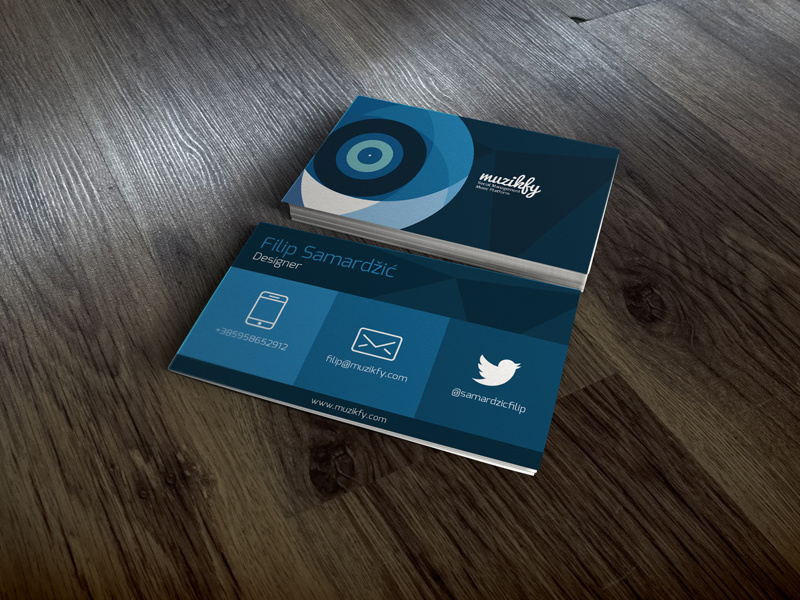 Muzikfy Business Card graphic design music blue card business design