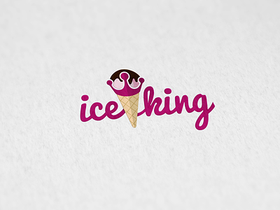 Ice King color cream creative crown design flat graphic ice king simple