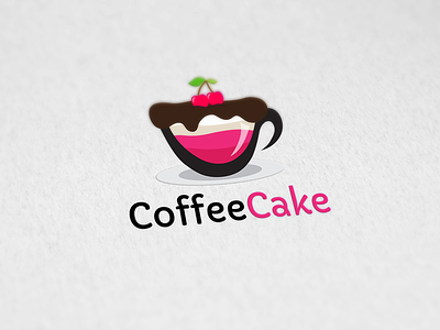 Coffee Cake cake chocolate coffee creative design flat logo simple sweet
