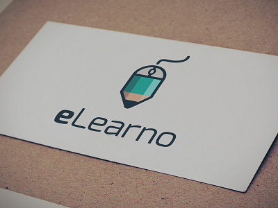 eLearno color creative design flat graphic learn logo mouse pen pencil simple