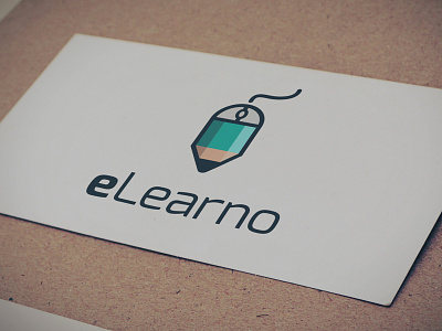 eLearno color creative design flat graphic learn logo mouse pen pencil simple