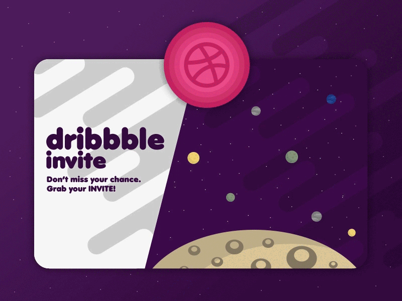 Dribbble Invite animation design dribbble flat graphic illustration invite motion graphic