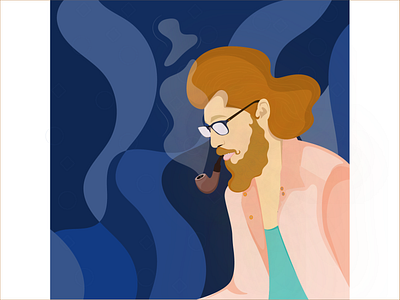 Smoking Guy design flat graphic design illustration vector
