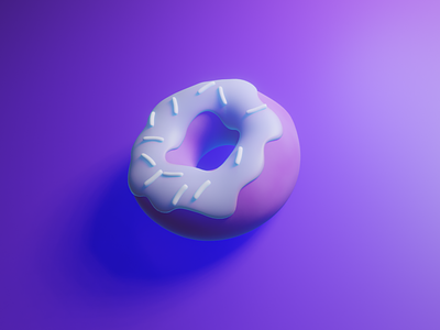 Purple Donut 3d atmospheria blender blue delicious donut light modeling pink purple round