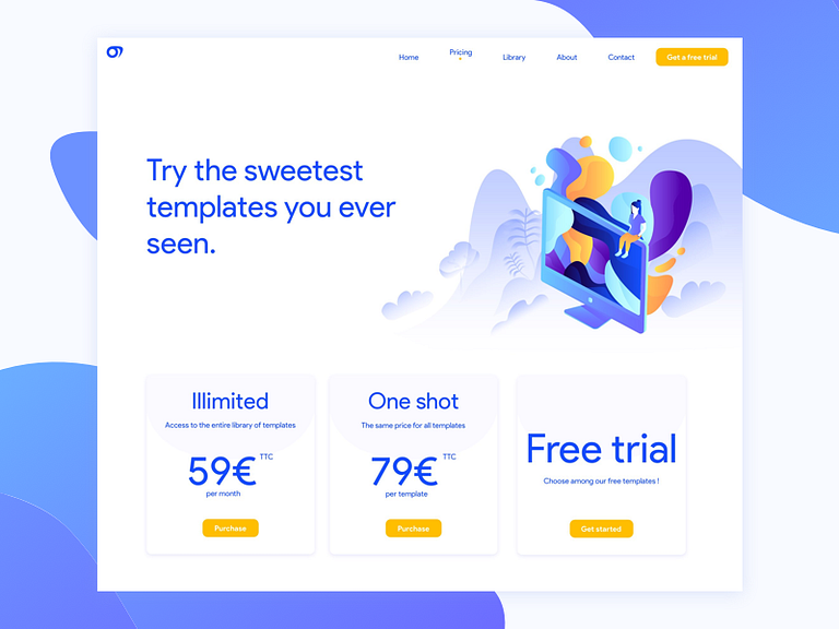Sweet templates pricing by Amandine Cruz on Dribbble