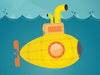 Submarine Dream aquatic illustration sea submarine underwater water waves