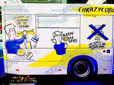 Live drawing on a bus