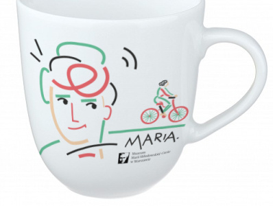 Cup with Marie Sklodowska-Curie art branding design dinksy drawing graphic handmade illustration illustrations product product design typography