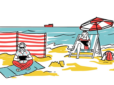 Summer illustration art beach design dinksy drawing graphic illustration illustrations lato summer summertime vacation