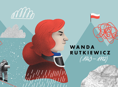 Scene from video explainer about Wanda Rutkiewicz art design dinksy drawing explainer video graphic illustration illustrations typography video explainer wanda rutkiewicz