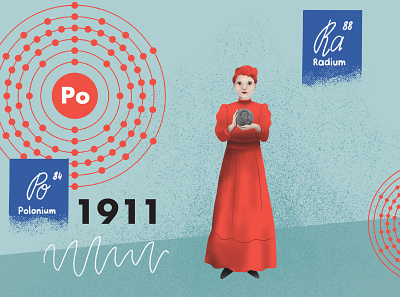 Scene from collage animation about Maria Skłodowska-Curie art design dinksy drawing explainer video graphic illustration illustrations typography video explainer