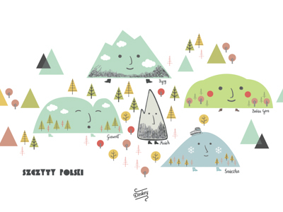 Illustration set for Fifi Studio art dinksy drawing graphic icon illustration illustrations kids mountains peaks poland set