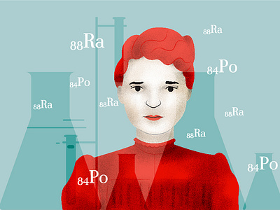 Maria Sklodowska-Curie art computer art dinksy drawing ehxibition girlpower graphic illustration illustrations maria sklodowska curie woman illustration woman portrait